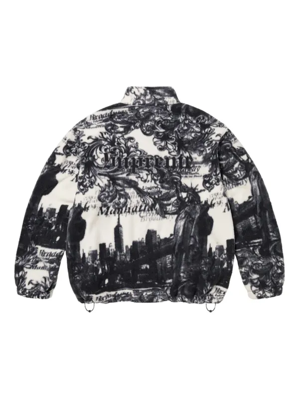 Supreme Jaqueta New York De Fleece Com Estampa | Branco | FARFETCH BR