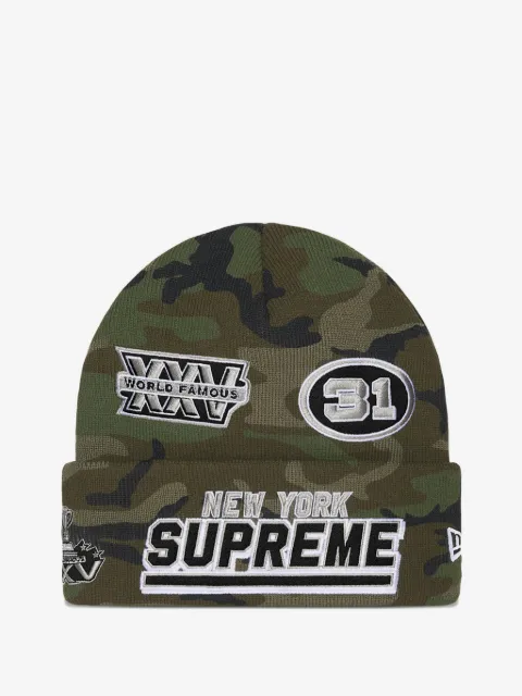 Supreme camouflage applique beanie