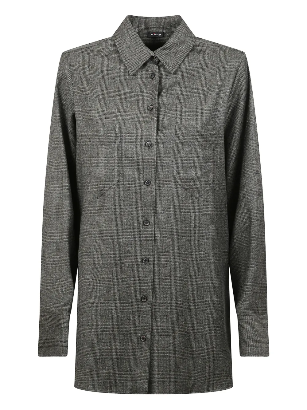 Kiton Prince-of-Wales wollen blouse Groen