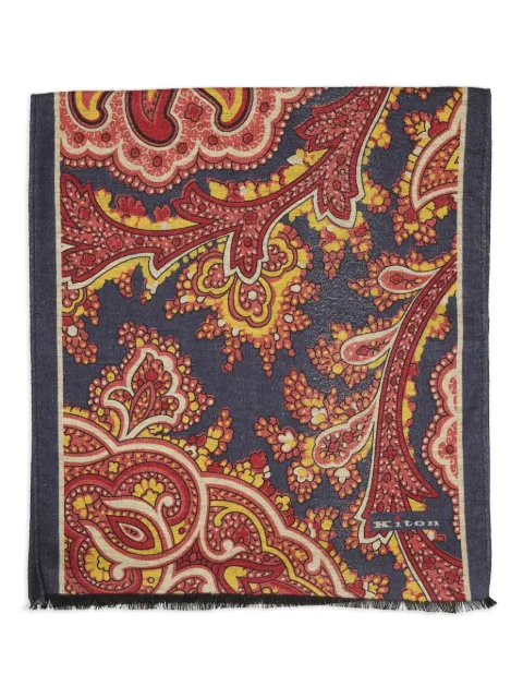 Kiton paisley-pattern scarf
