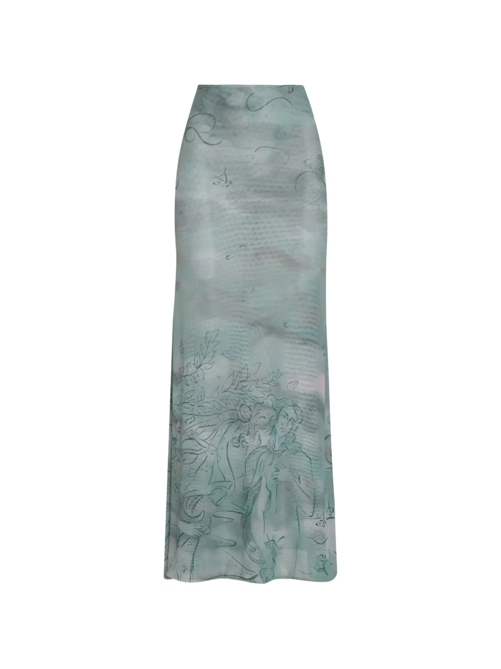 Amir Slama graphic-print maxi skirt - Blu