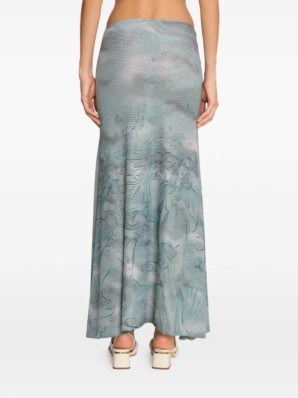 Amir Slama x Jade Picon grafische prints maxi-rok Blauw