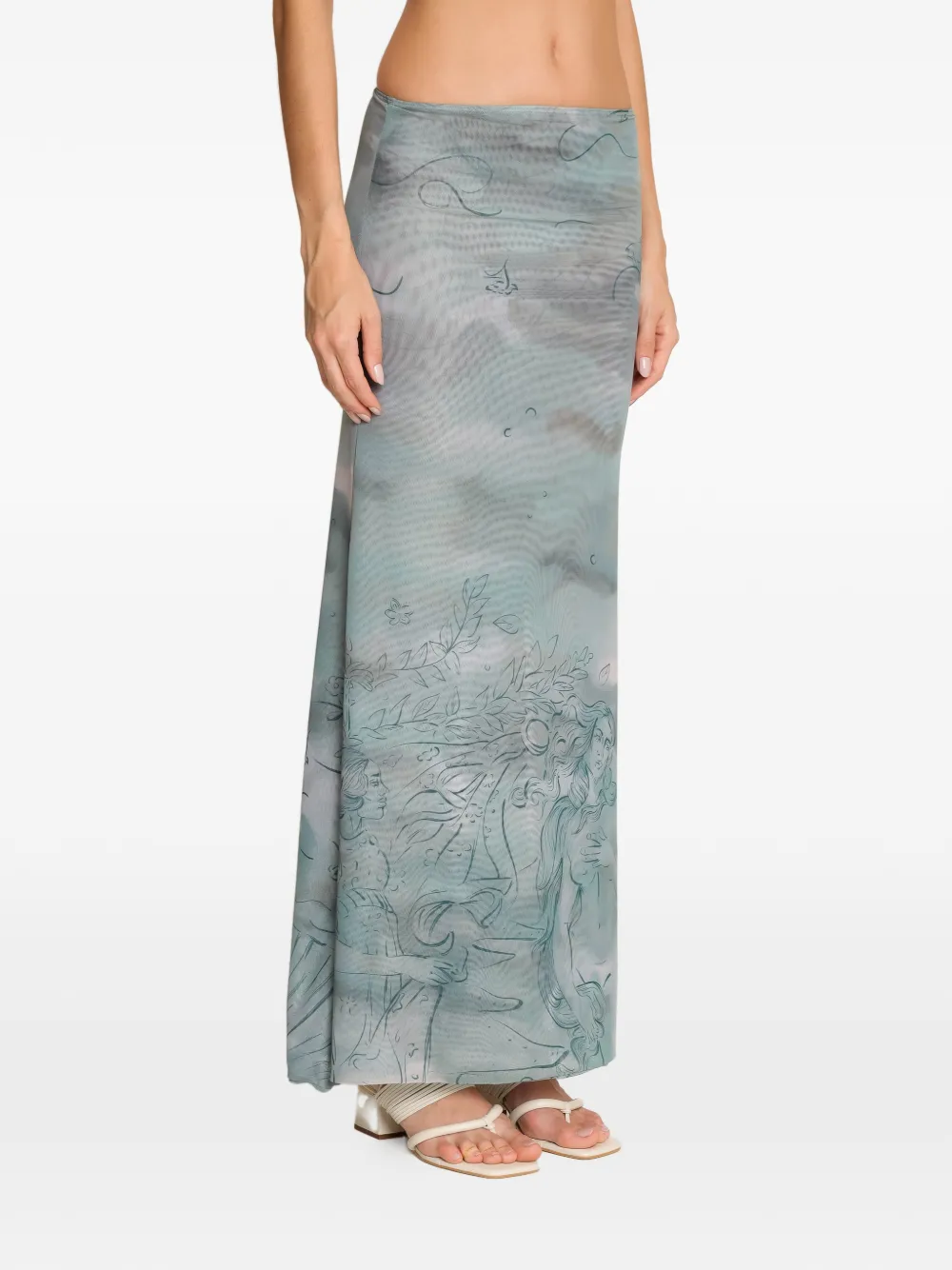 Amir Slama x Jade Picon grafische prints maxi-rok Blauw