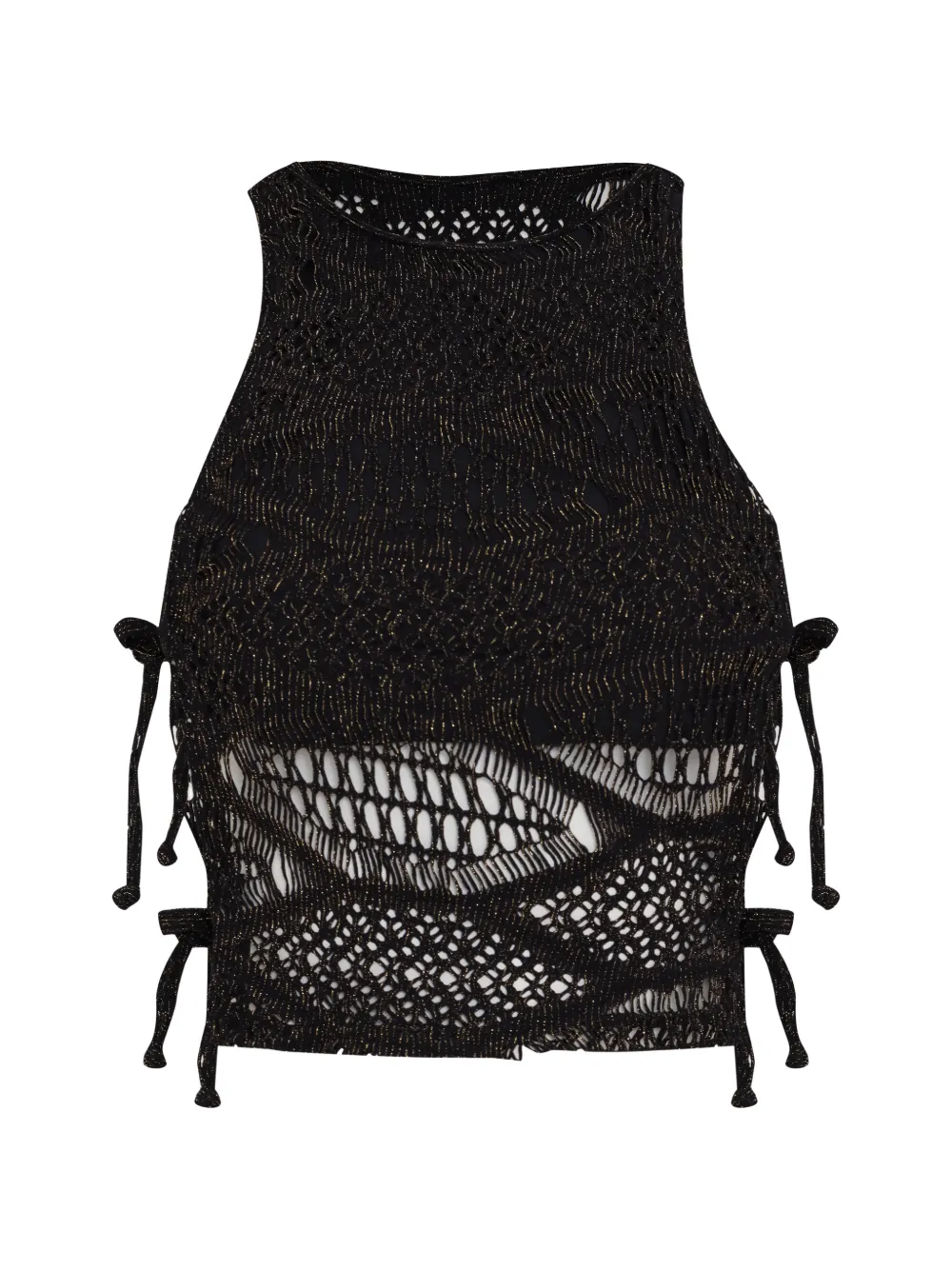 Amir Slama tie-detail sleeveless tank top - Schwarz