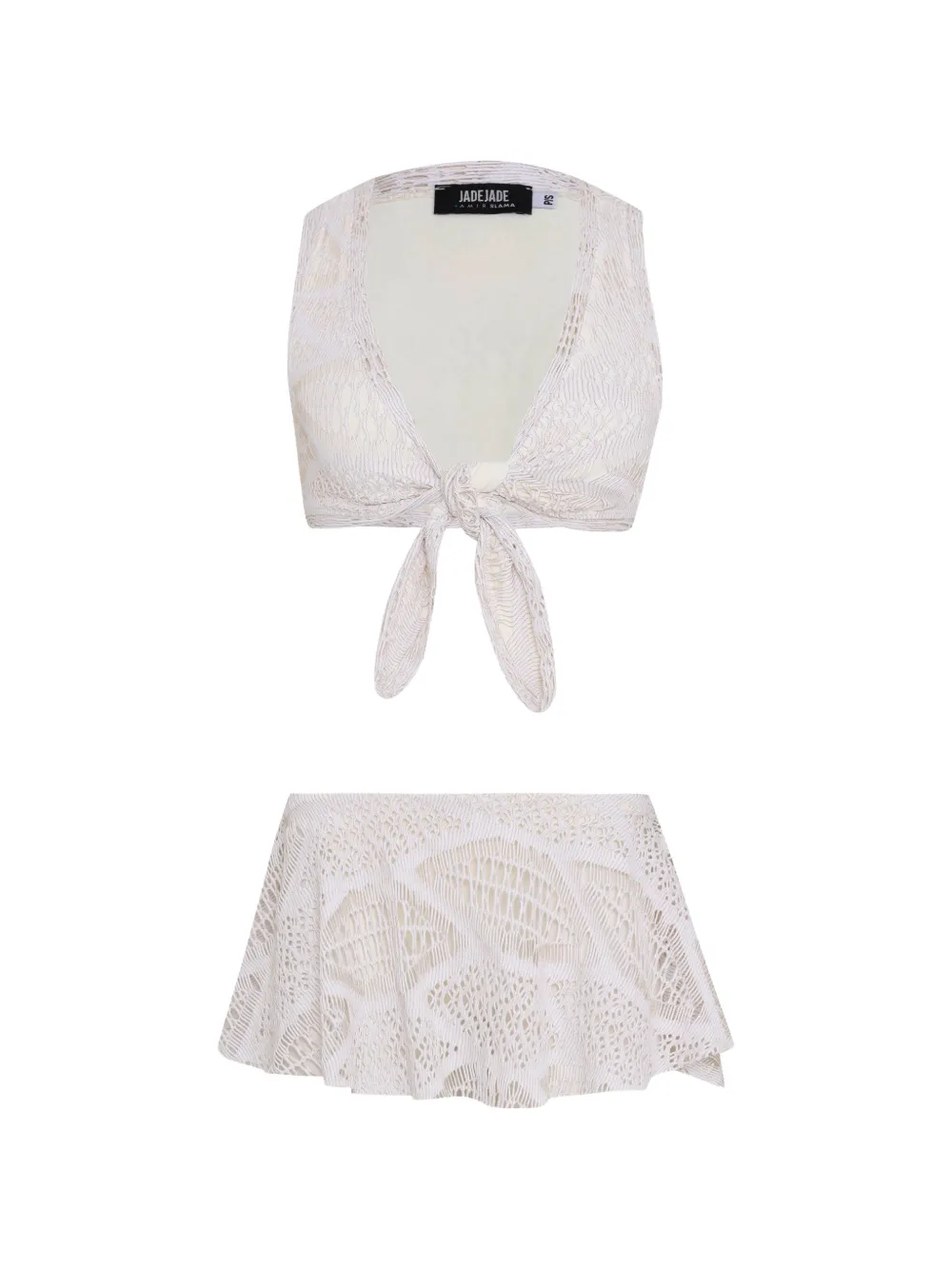 Amir Slama tie-detail knitted bikini - Bianco