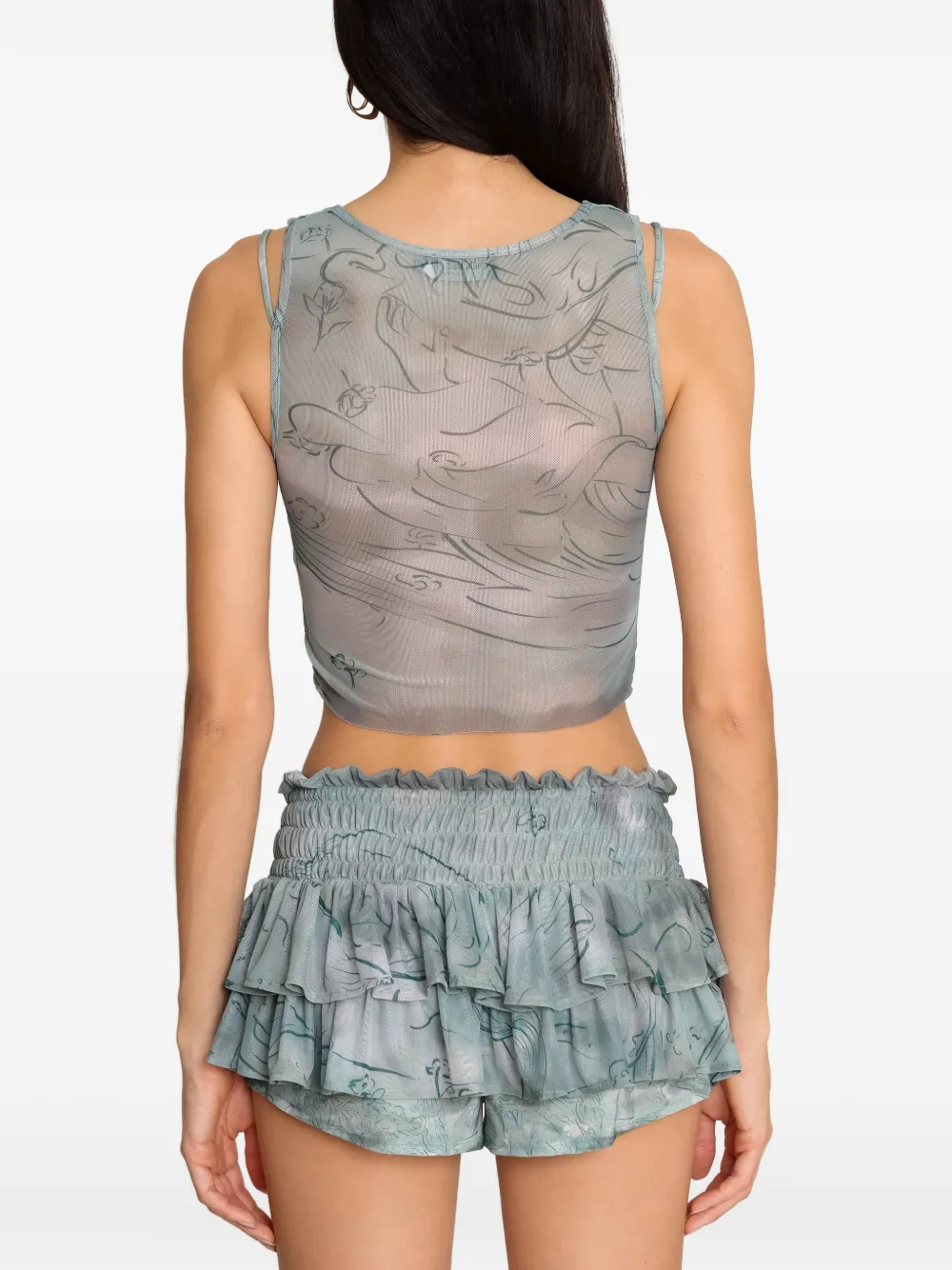 Amir Slama x Jade Picon blouse met strikdetail Blauw