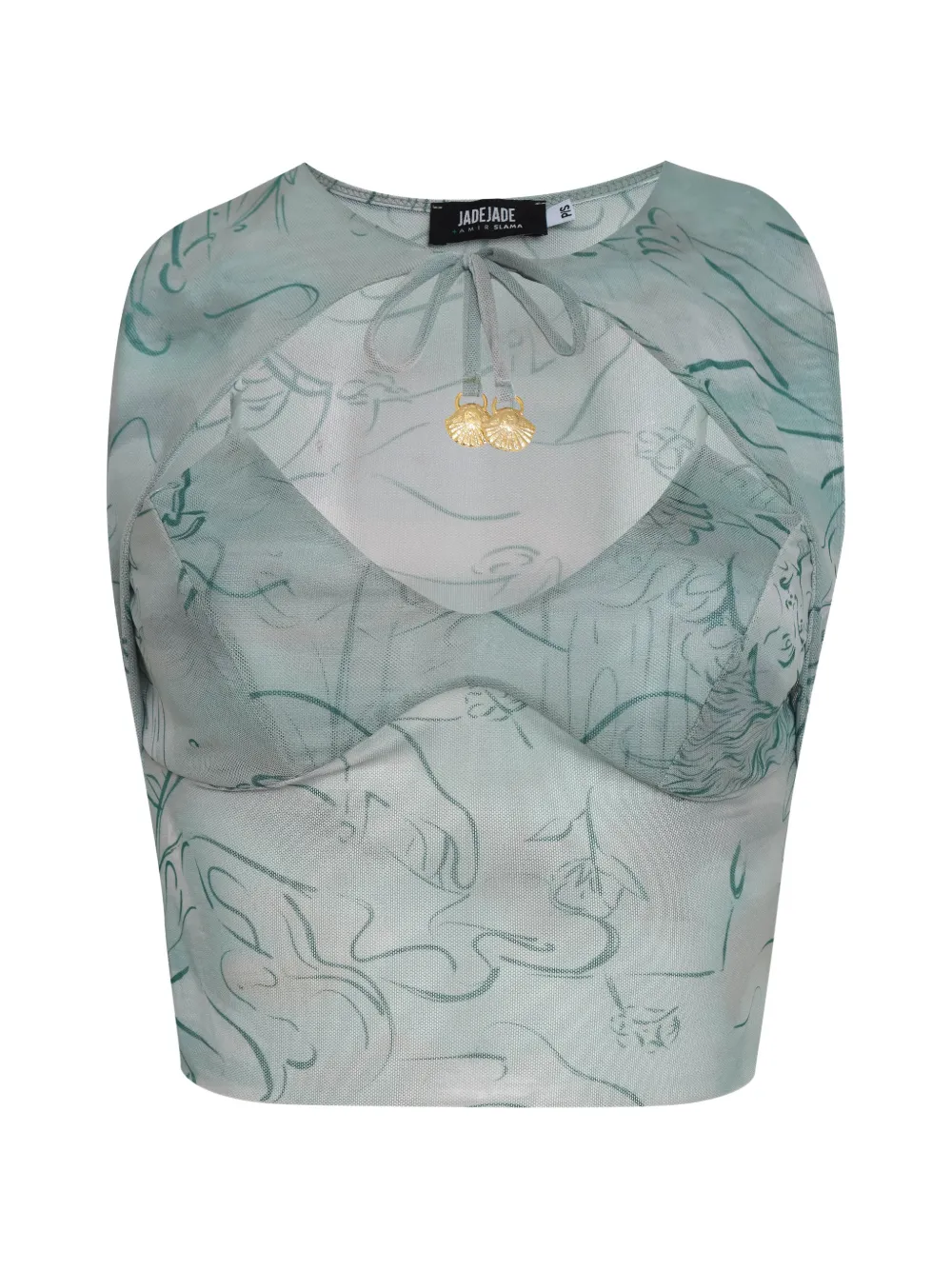 Amir Slama tie-detail print blouse - Blu