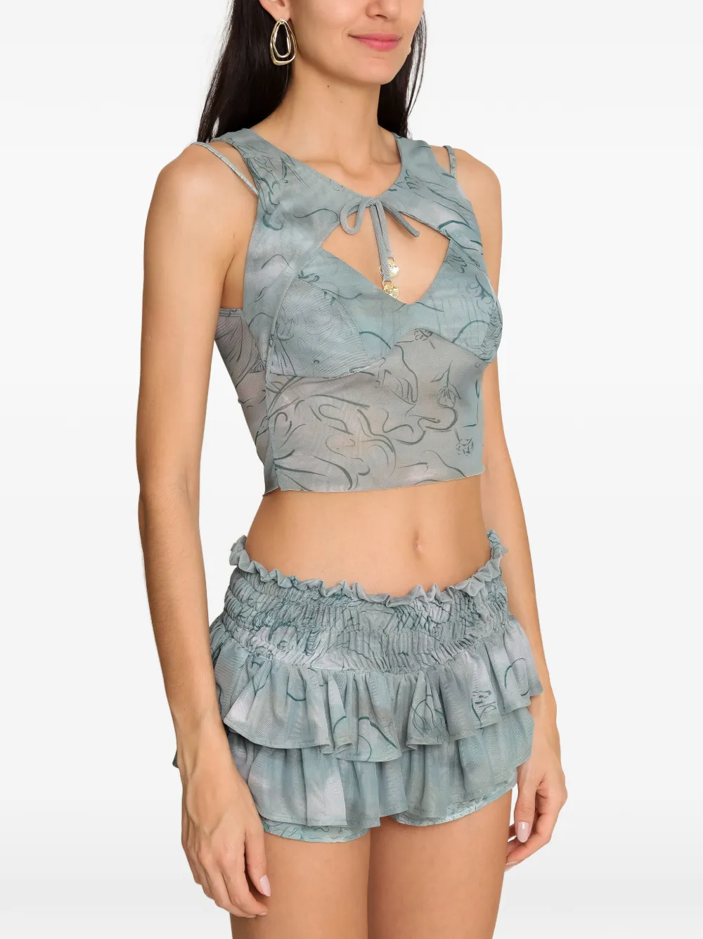 Amir Slama x Jade Picon blouse met strikdetail Blauw
