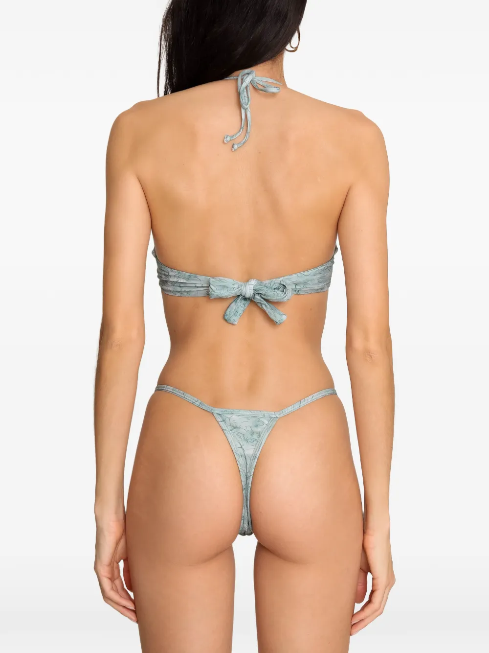Amir Slama x Jade Picon badpak met bloemenprint en ringdetail Blauw