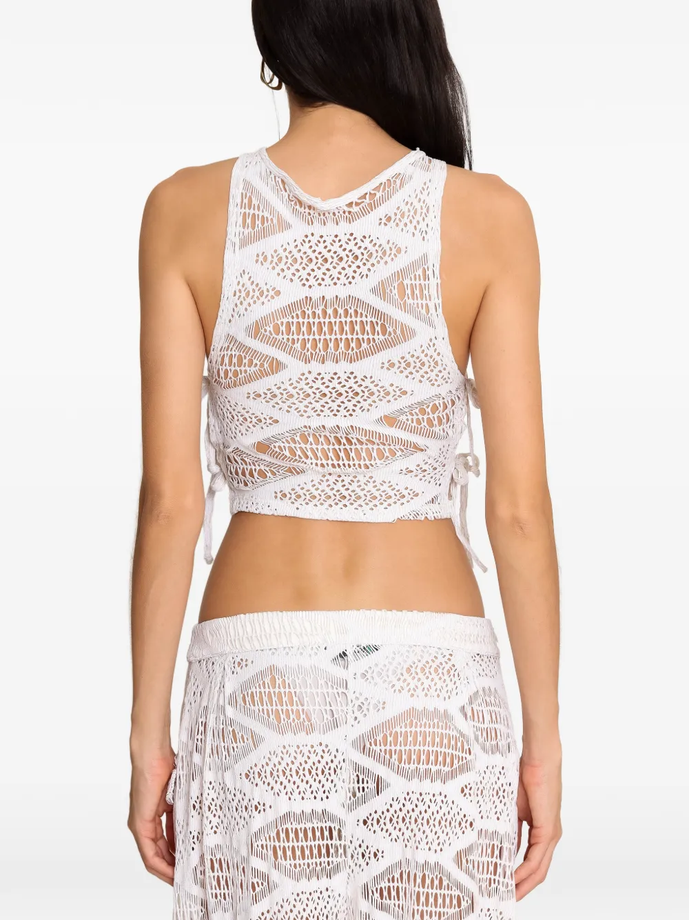 Amir Slama x Jade Picon gebreide tanktop met strik Wit