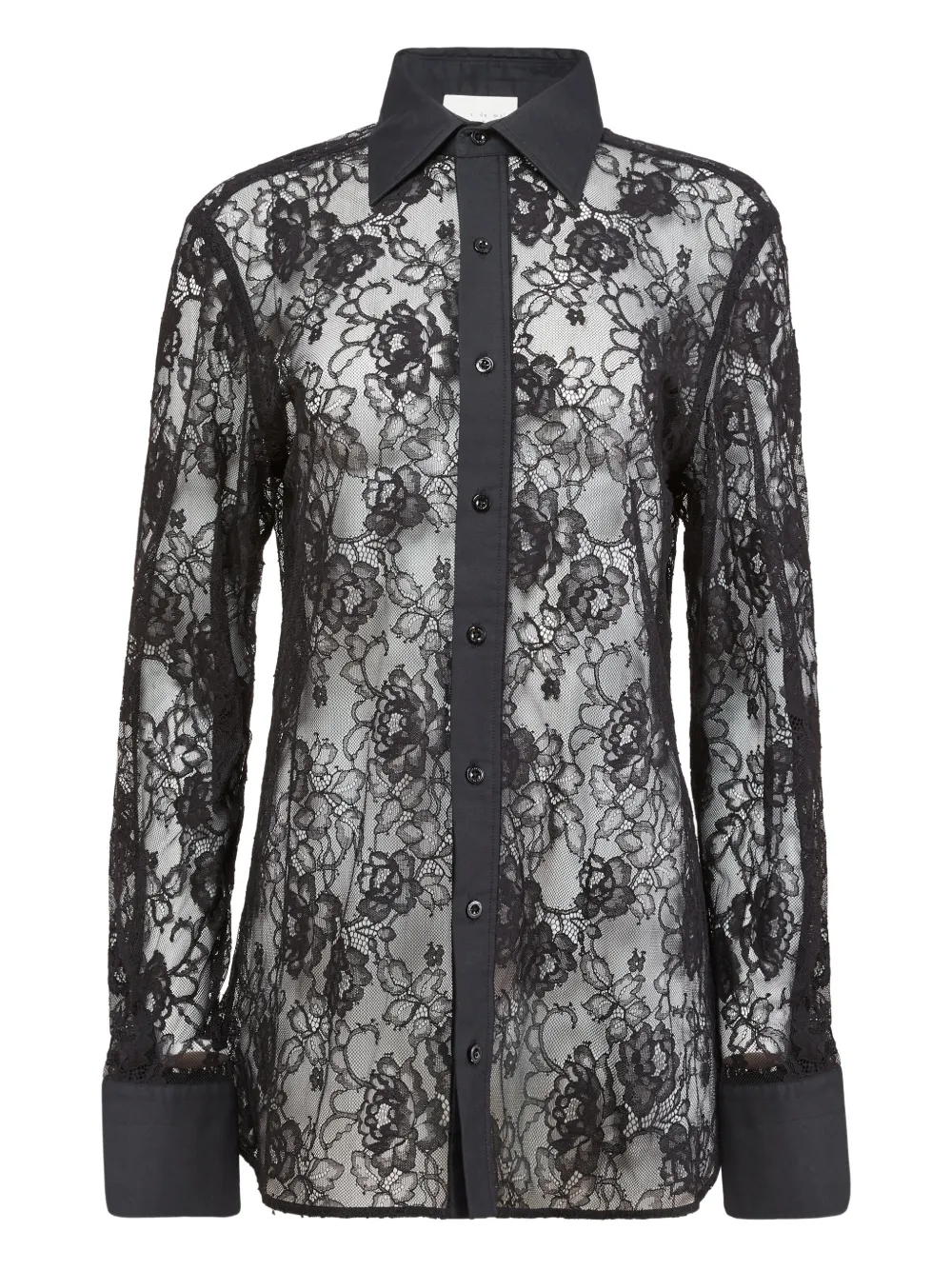 Fleur Du Mal Juliet lace button shirt - Nero