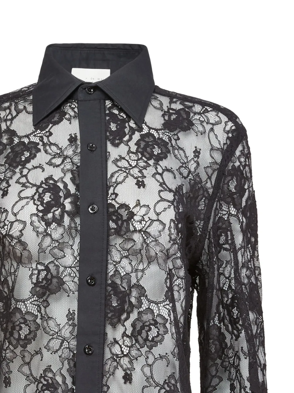 Fleur Du Mal Juliet lace button shirt - Zwart