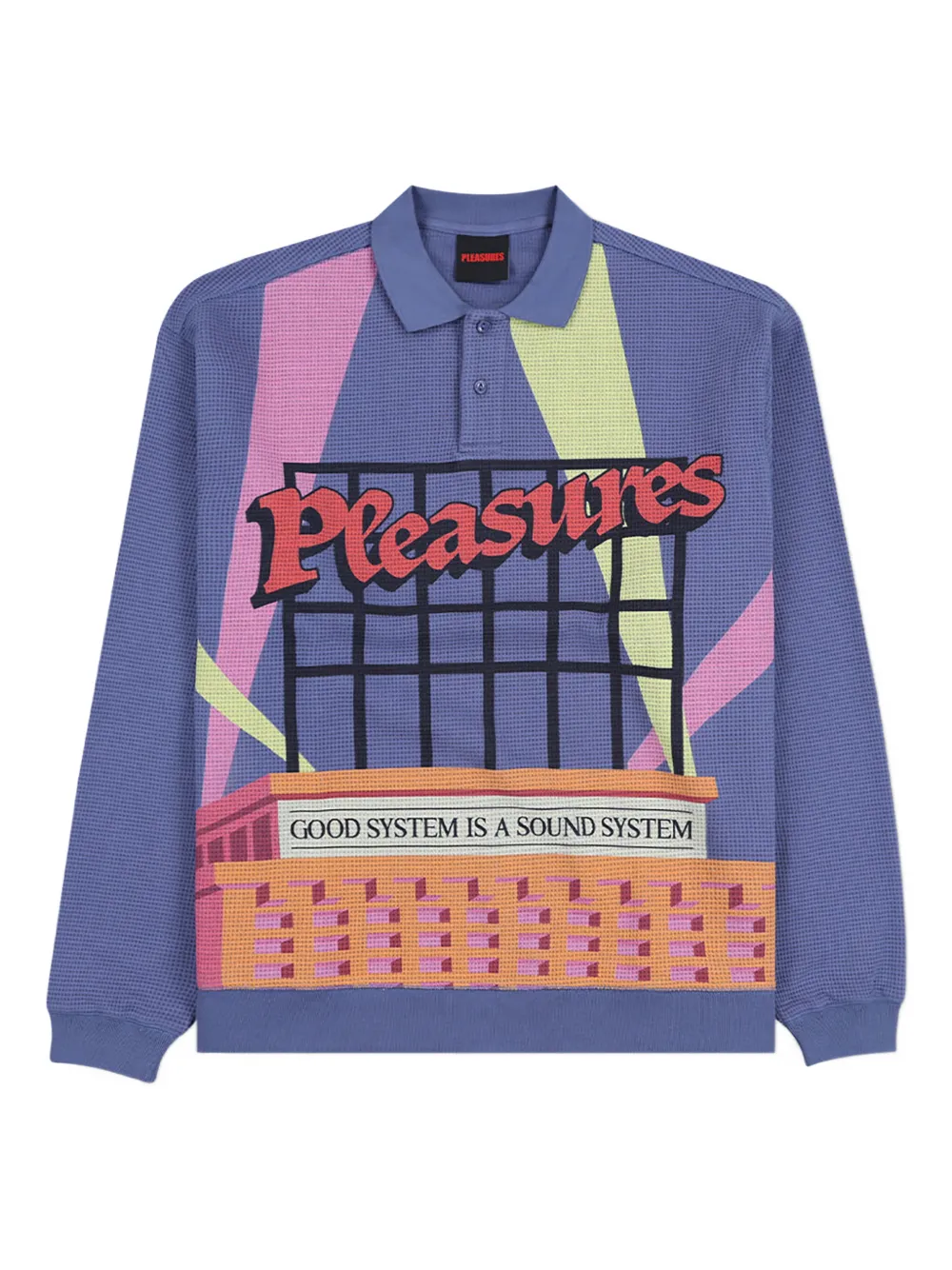 Pleasures Spotlight cotton polo shirt - Blu