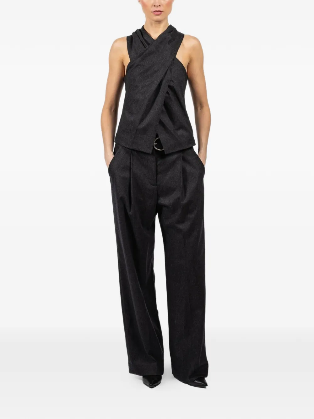  A.l.c. Crossover Sleeveless Top - Grey 