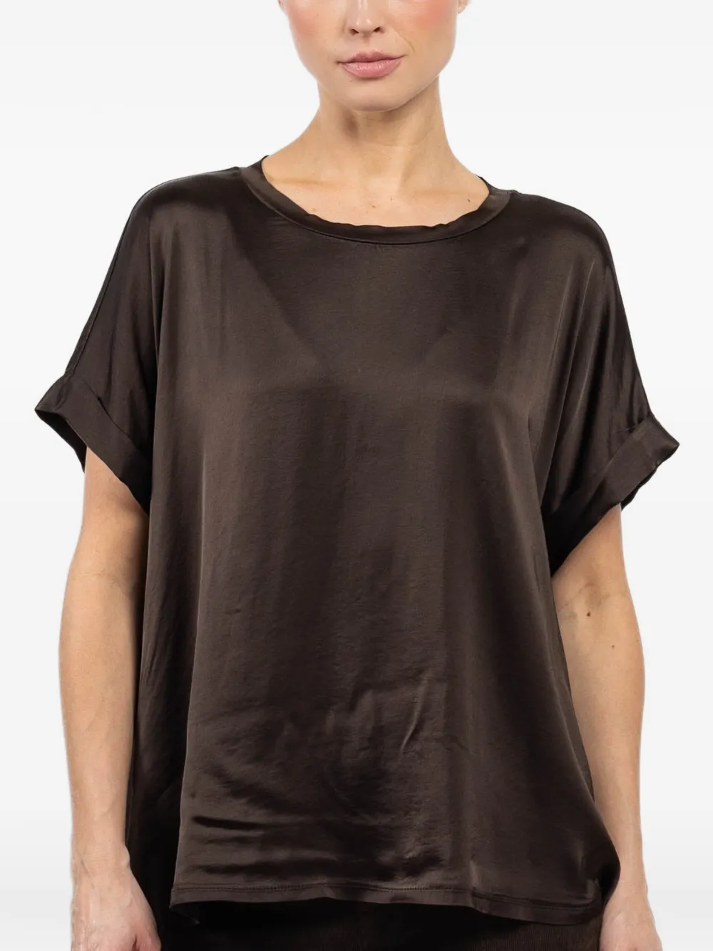 ANY PLACE cuffed blouse - Marrone