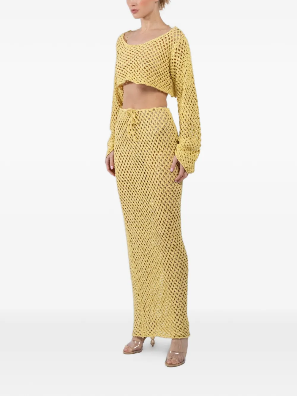  Bananhot Magen Open-knit Skirt - Yellow 