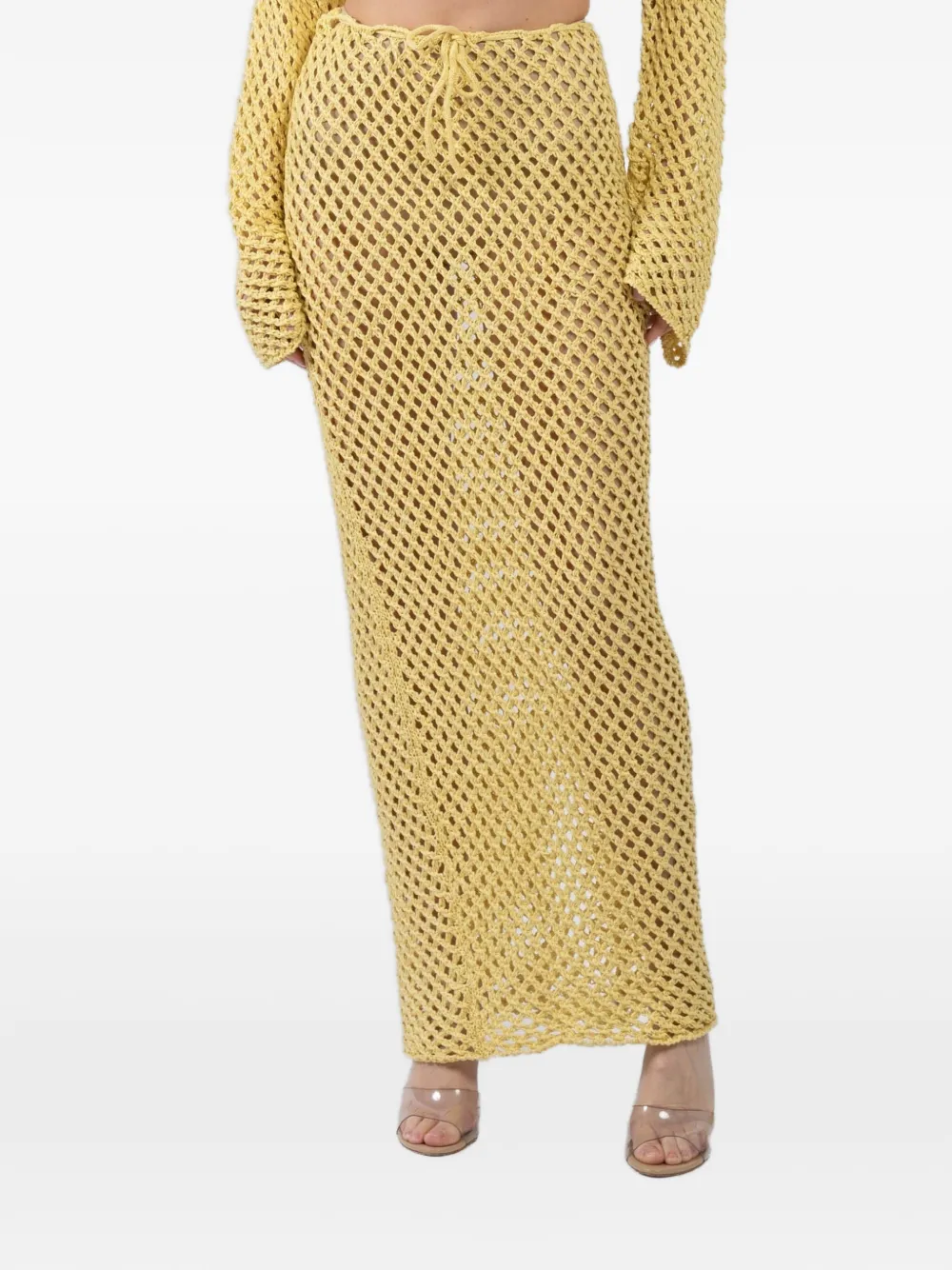 BANANHOT Magen open-knit skirt - Giallo