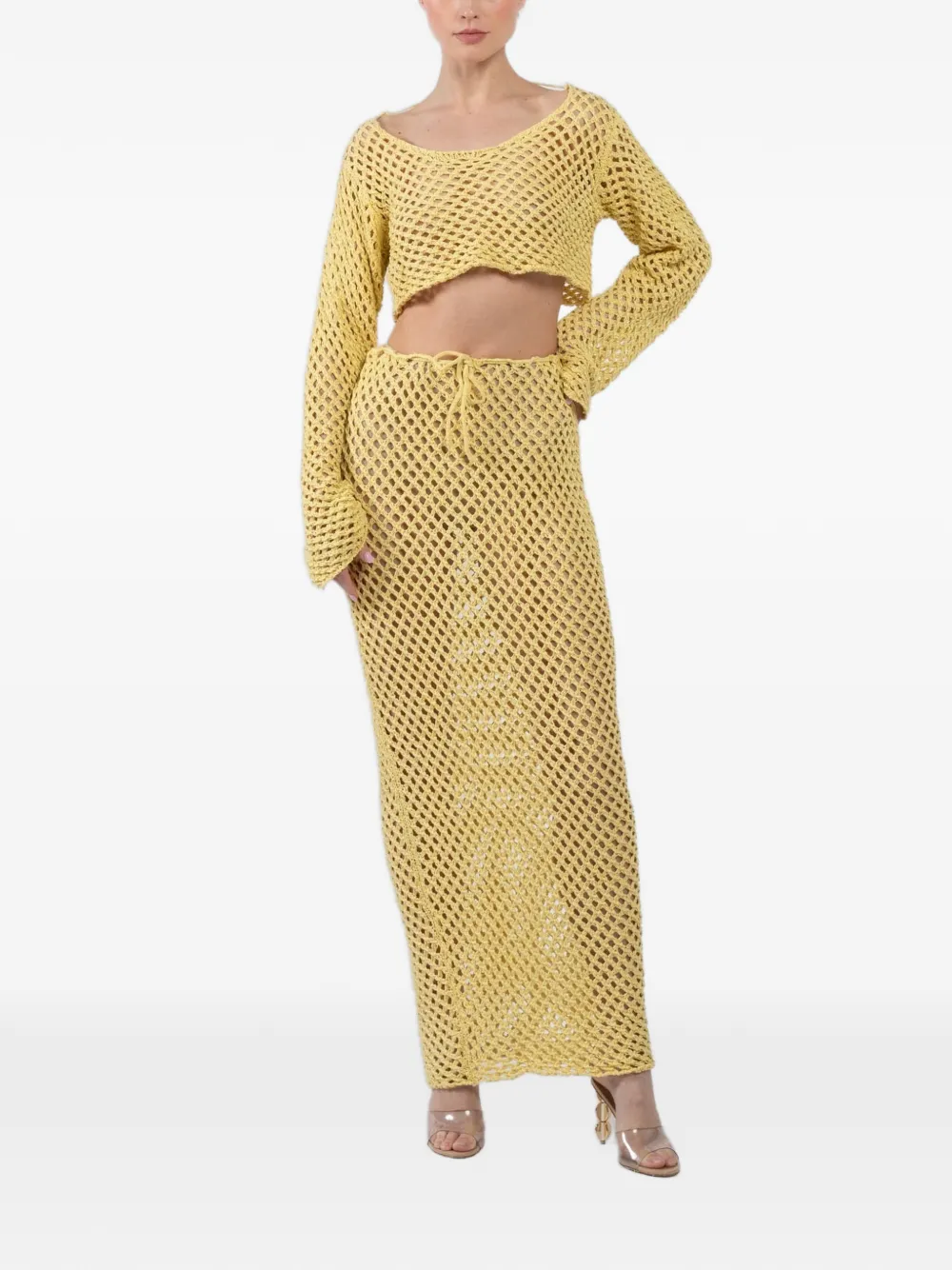 BANANHOT Magen open-knit skirt - Geel