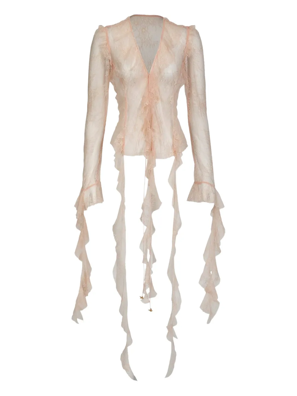 BANANHOT Alana lace ruffled shirt - Rosa