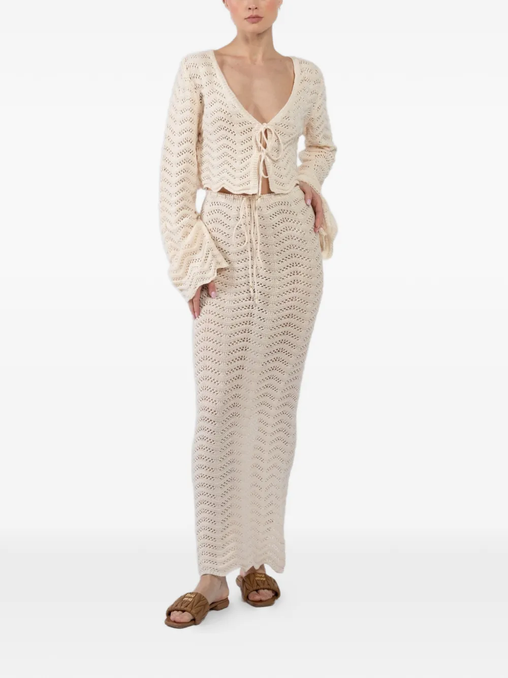 BANANHOT Miana knitted tie shirt - Wit