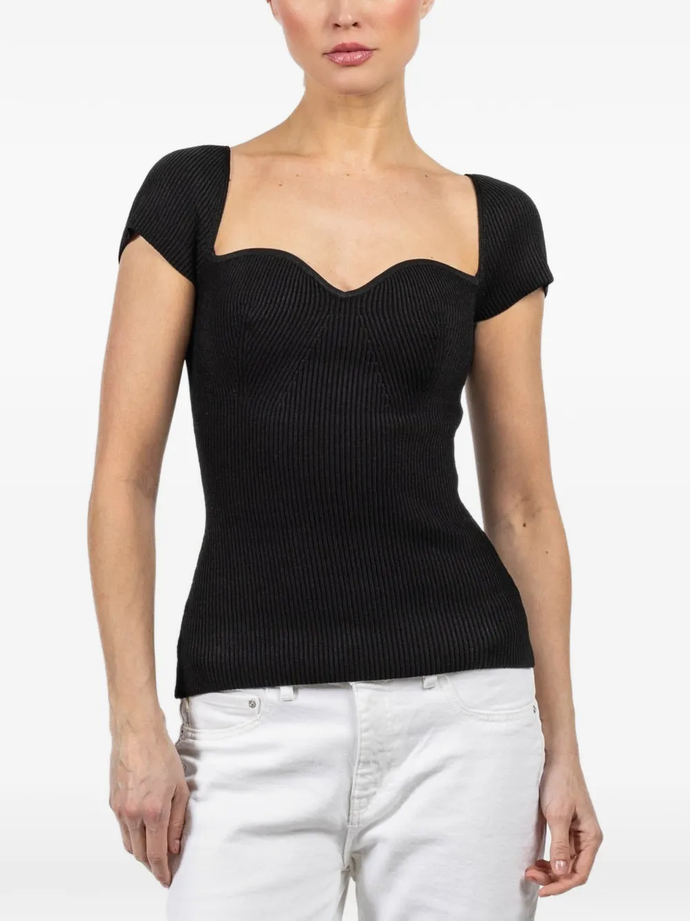 DL1961 sweetheart-neck top - Nero