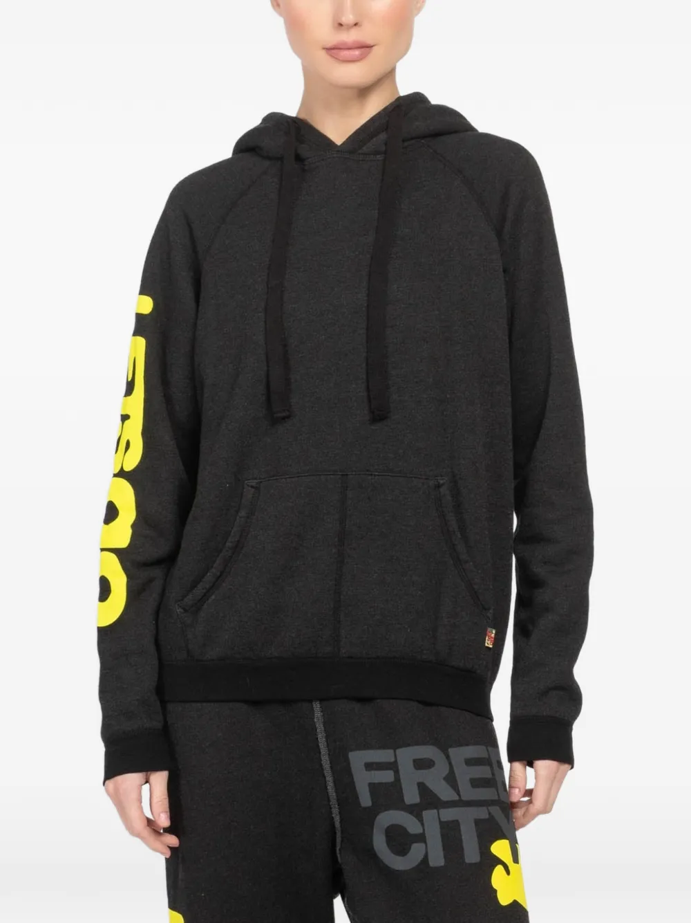 FreeCity graphic-print hoodie - Black