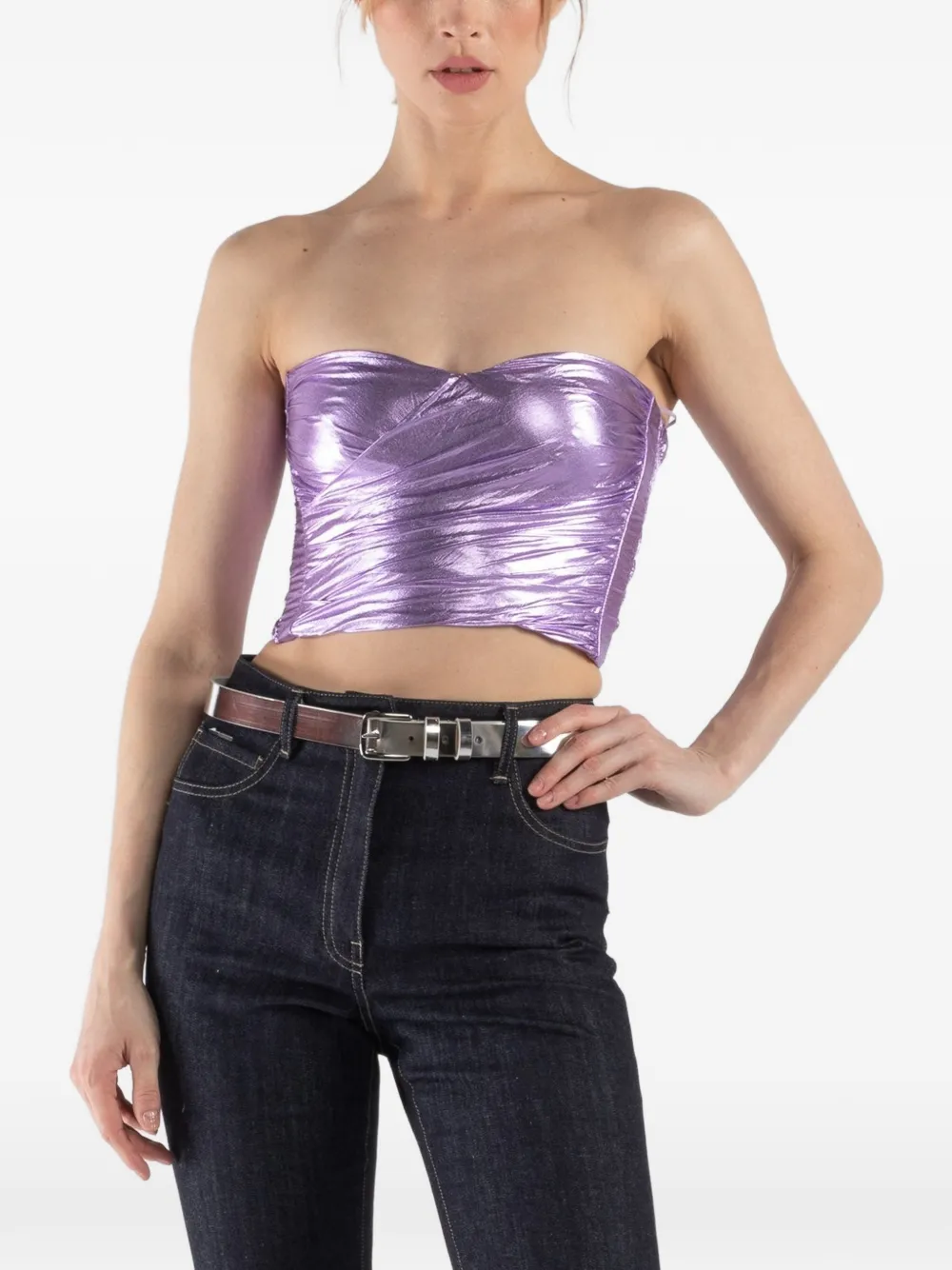 Forte Forte gathered-design strapless top - Viola