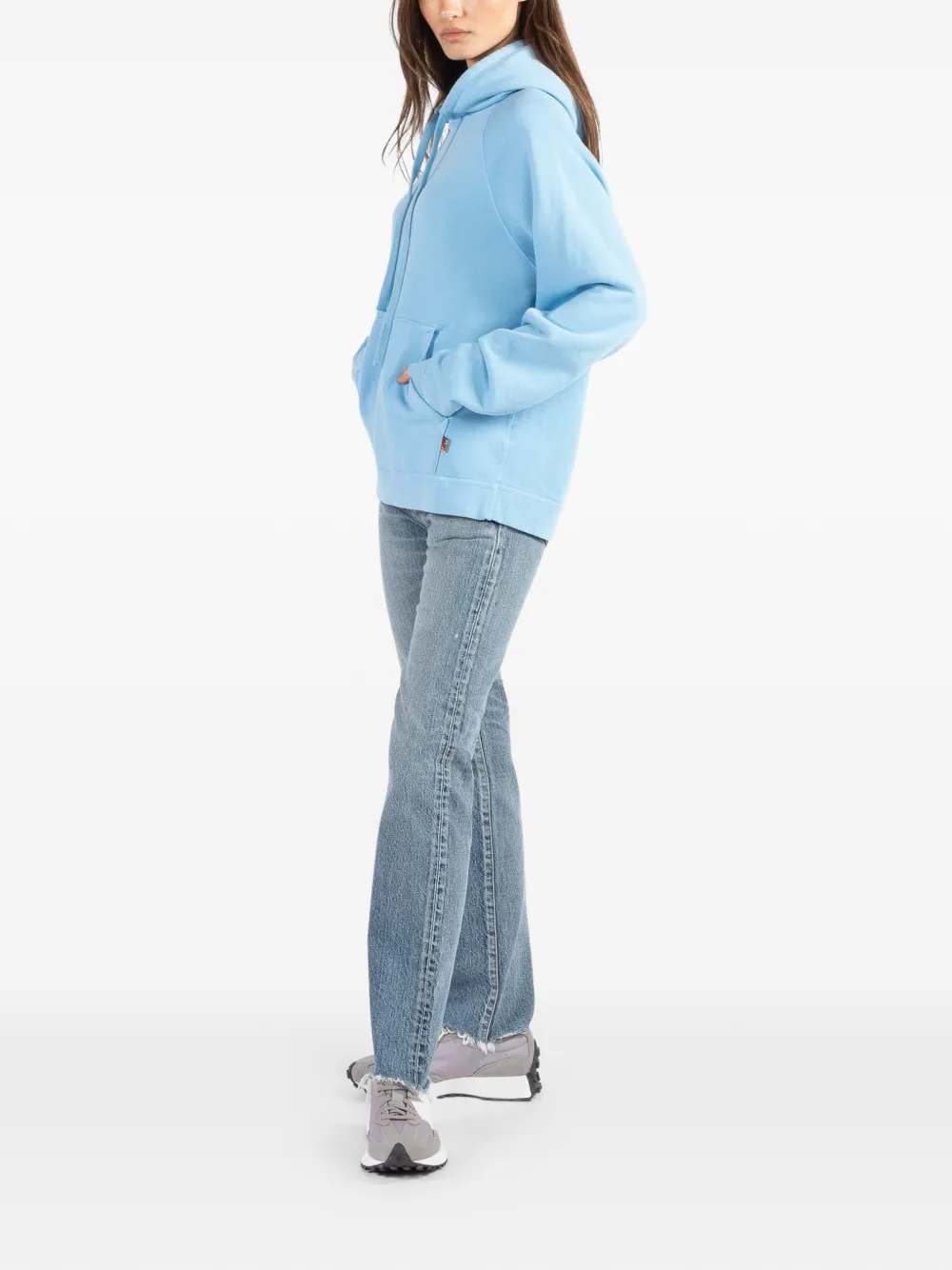  Freecity Drawstring Hooded Hoodie - Blue 