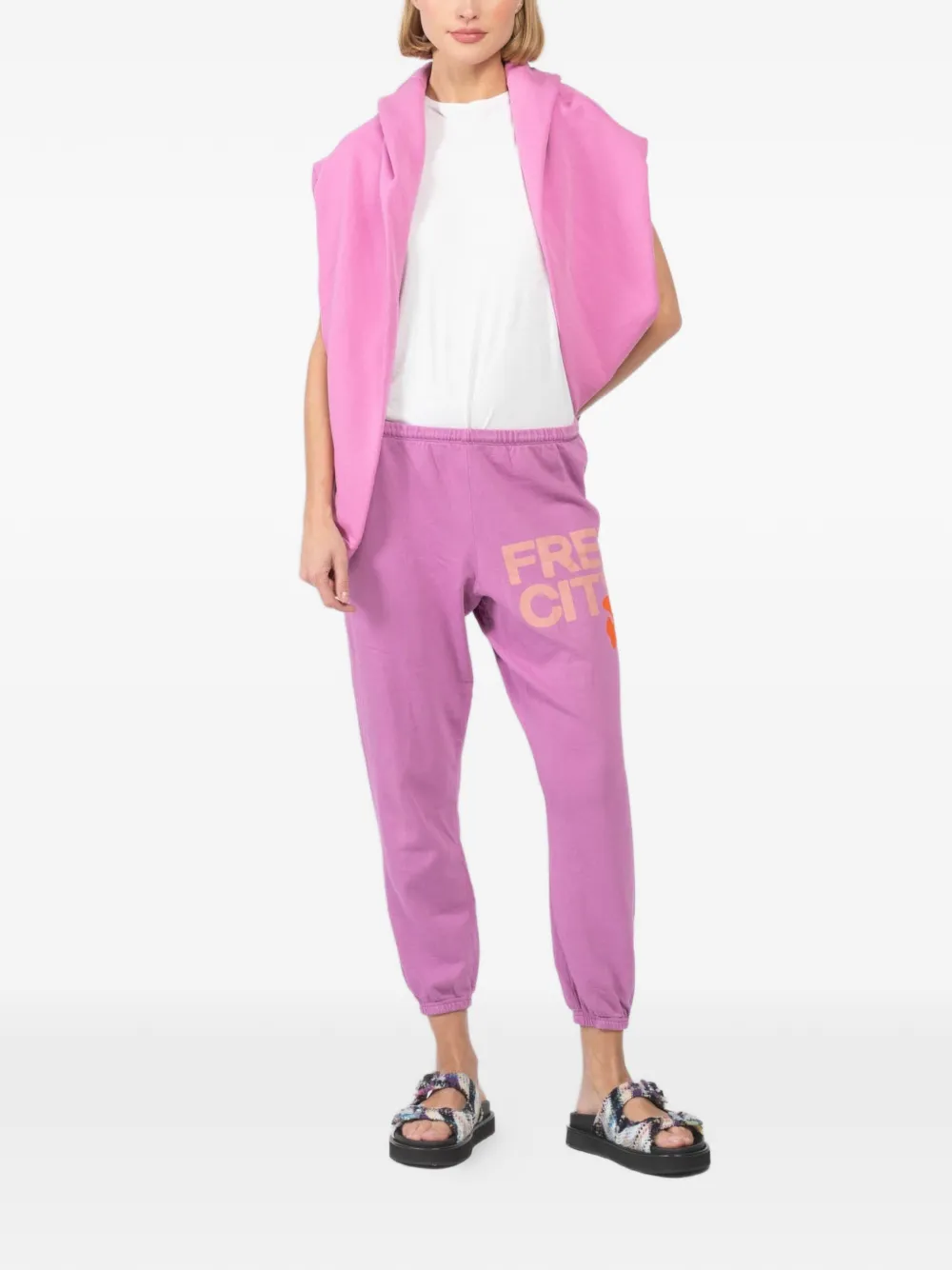 FreeCity large graphic-print sweatpants - Roze