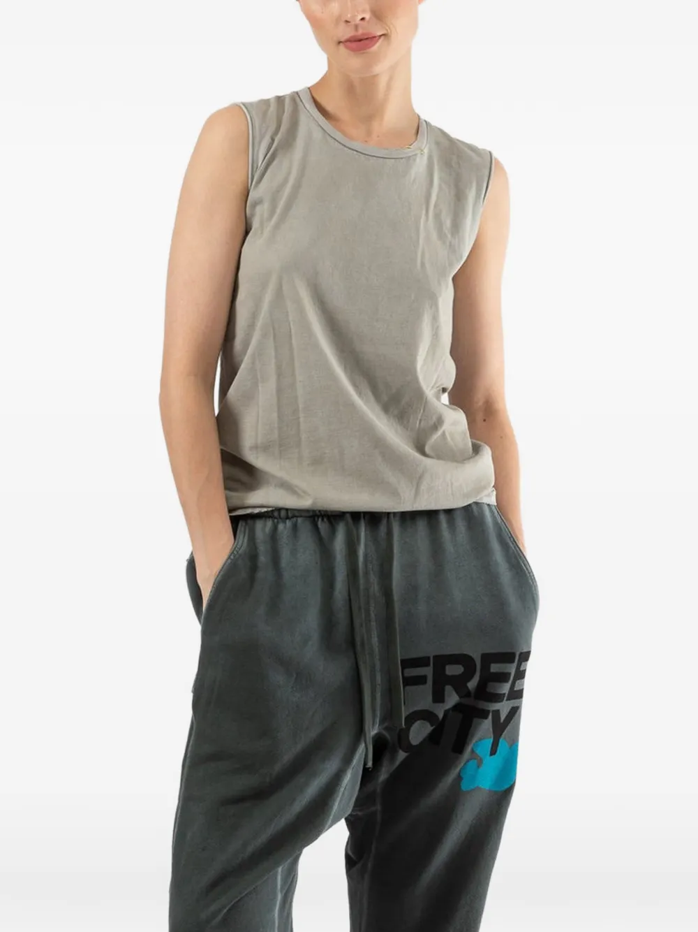 FreeCity crew-neck tank top - Grigio