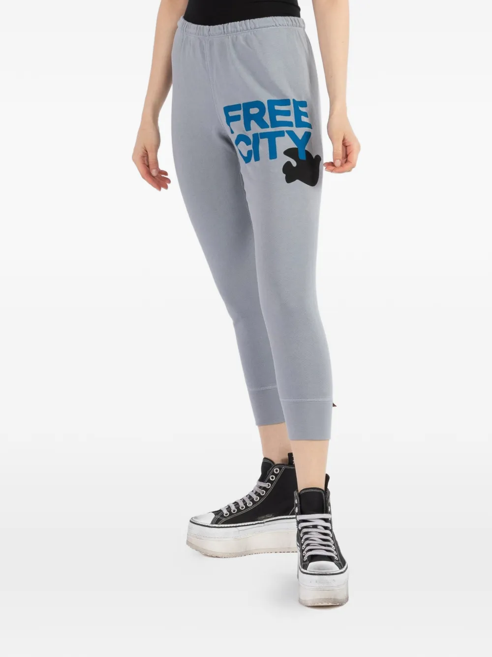 FreeCity cropped printed sweatpants - Grigio