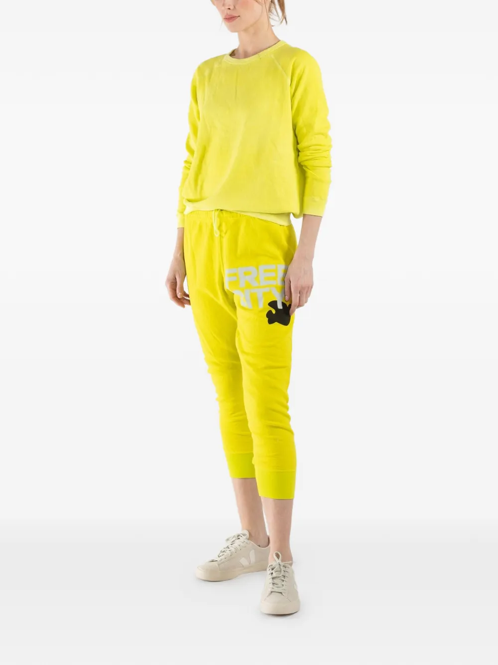  Freecity Drawstring Logo Sweatpants - Yellow 