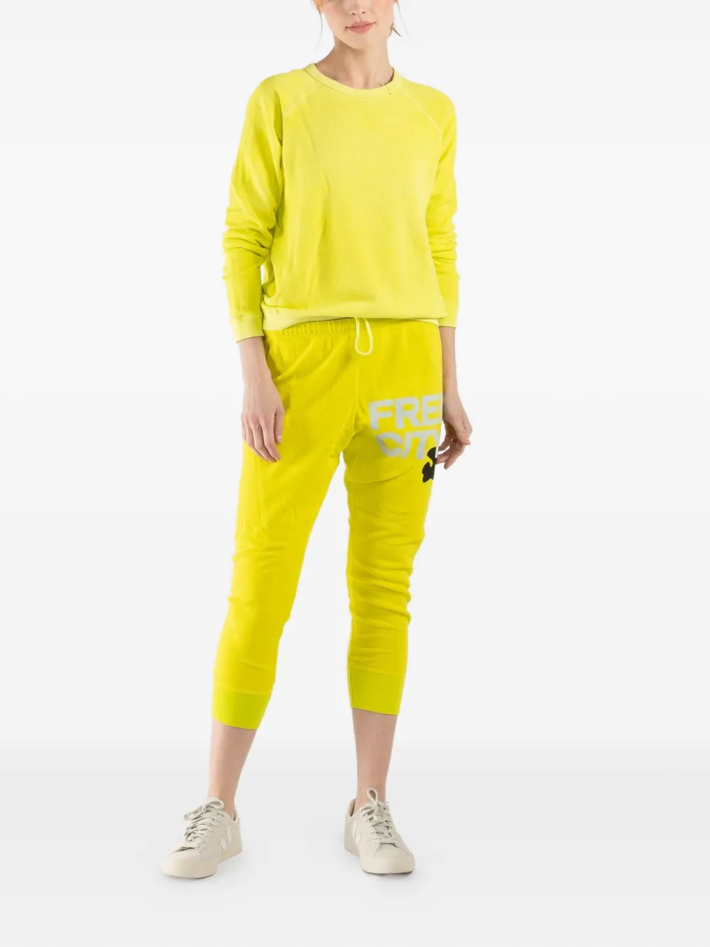 FreeCity drawstring logo sweatpants - Geel