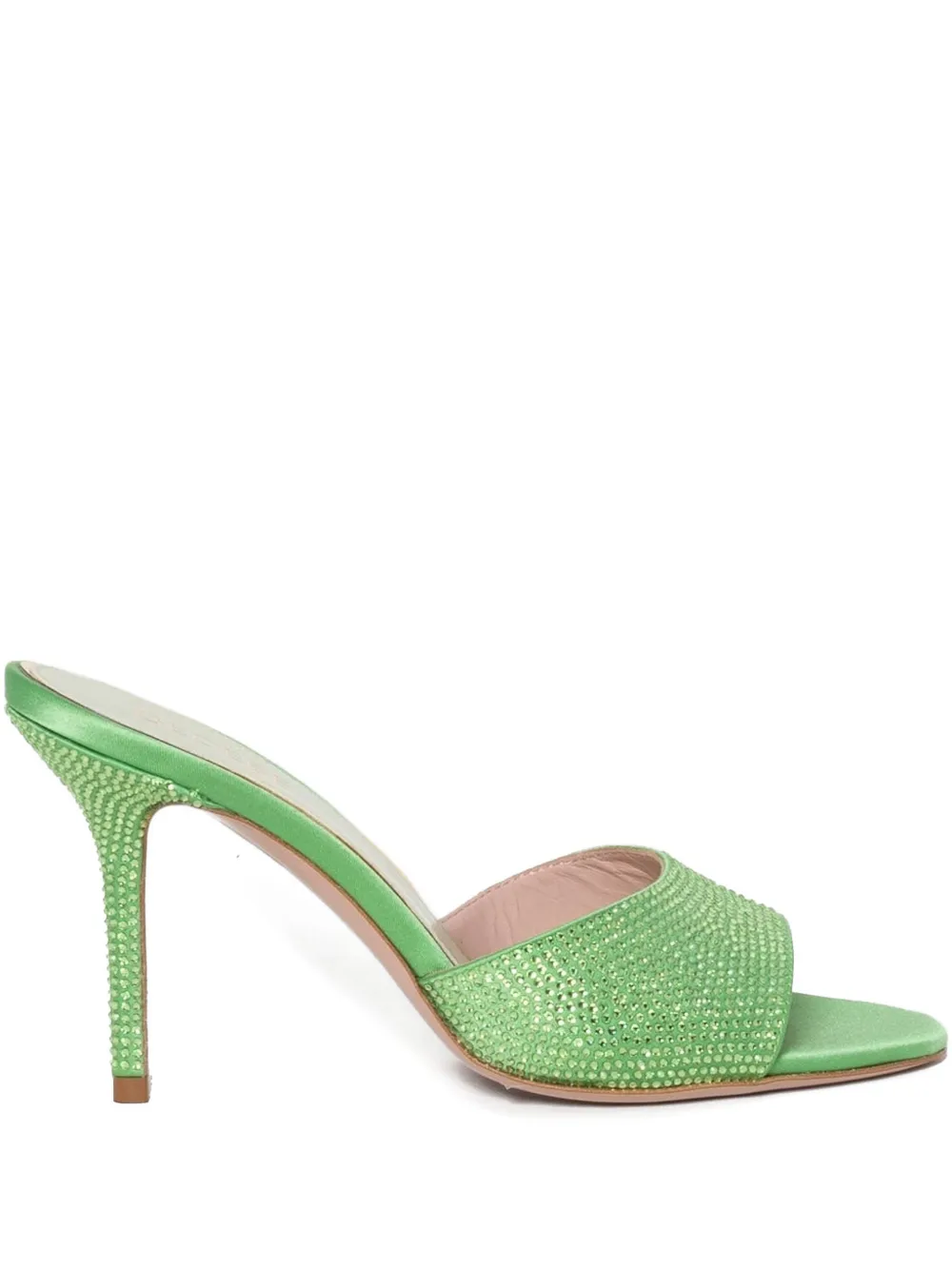 Gedebe Gigi crystal-embellished gigi heeled mules - Verde