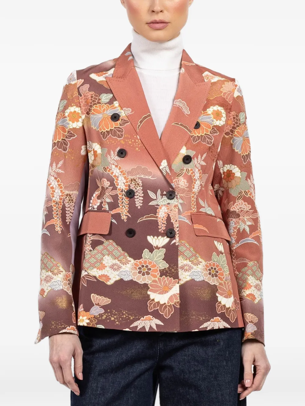 IBRIGU floral-print double-breasted blazer - Pink