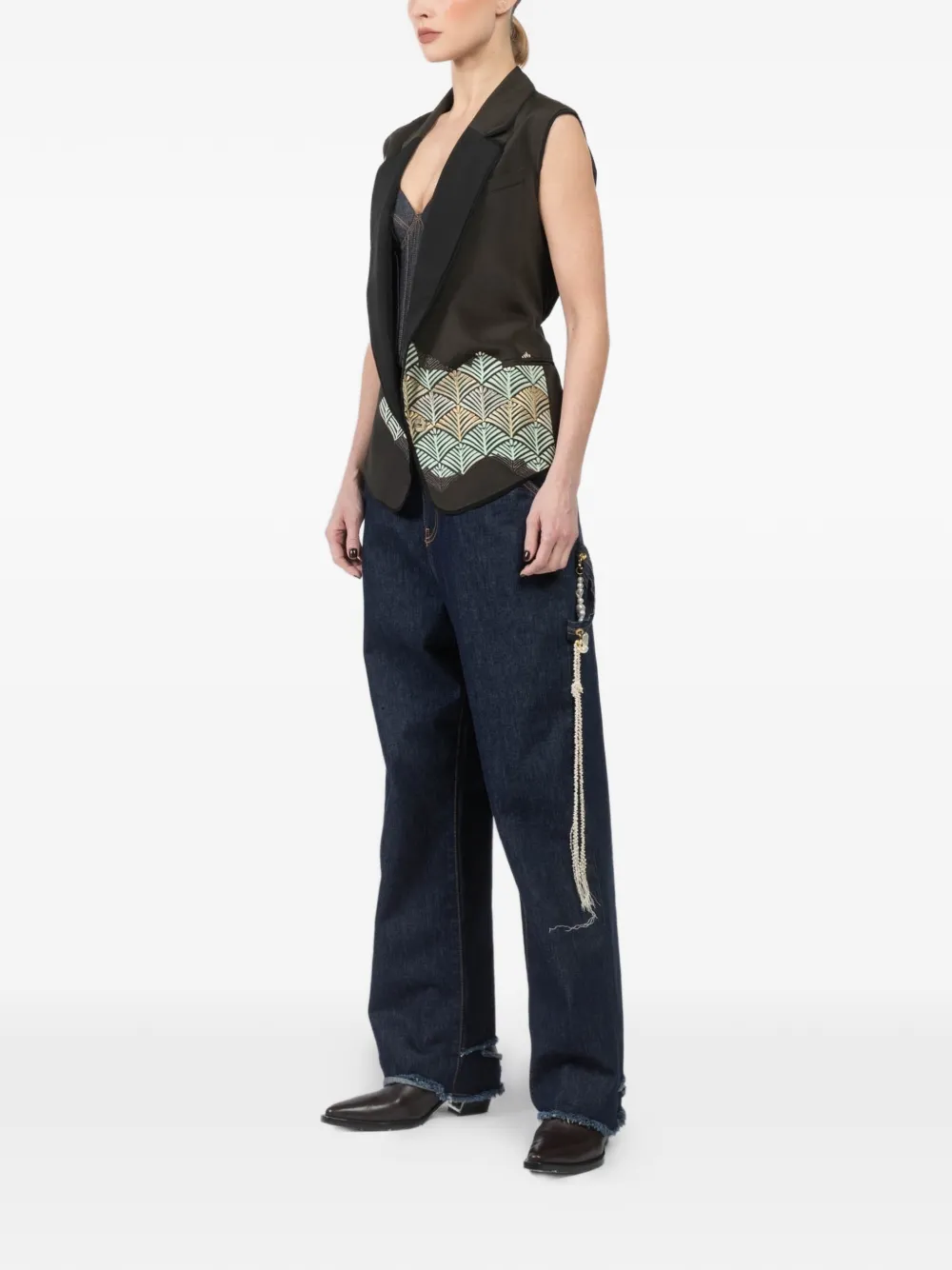 Floral-Print Vest