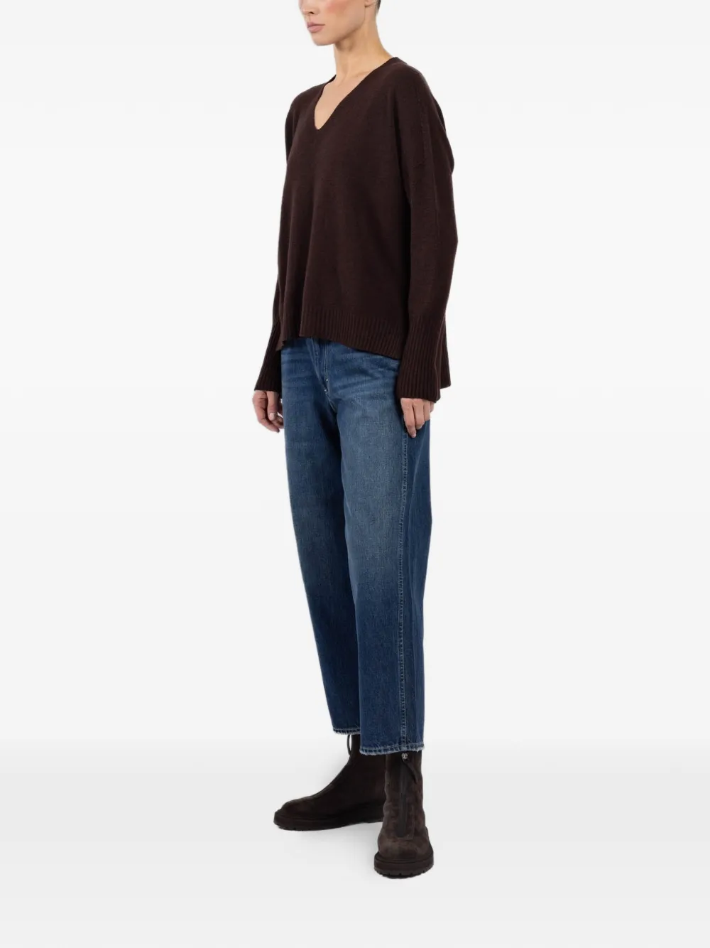  Kontatto V-neck Sweater - Brown 