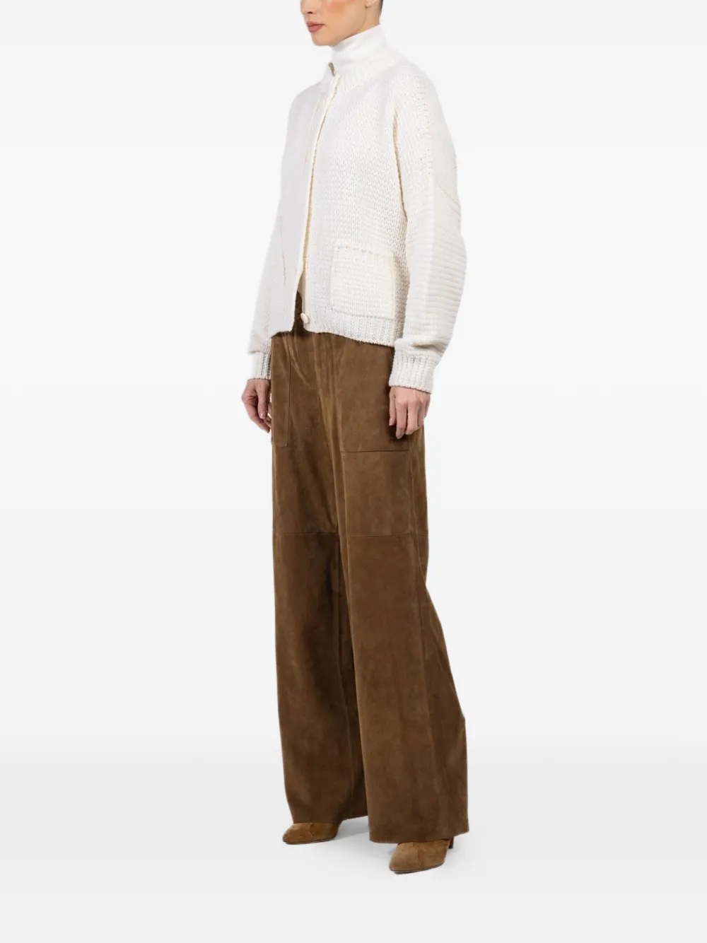  Iris Von Arnim Marjorie Button Patch-pocket Cardigan - Neutrals 