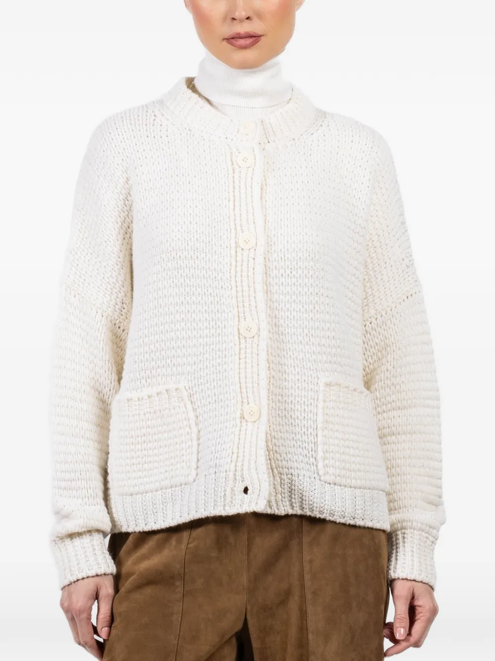 Iris Von Arnim Marjorie button patch-pocket cardigan - Neutrals