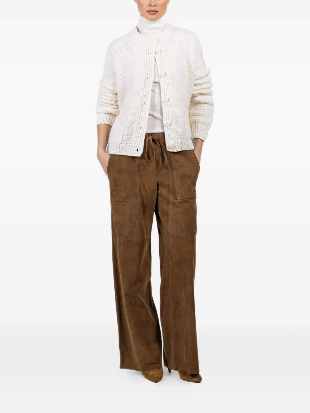  Iris Von Arnim Marjorie Button Patch-pocket Cardigan - Neutrals 