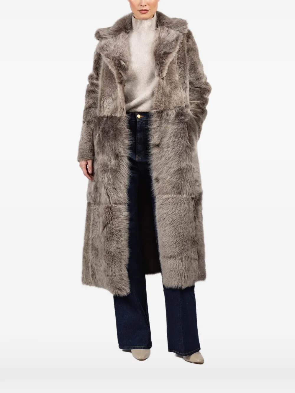 HiSO reversible fur coat - Grigio