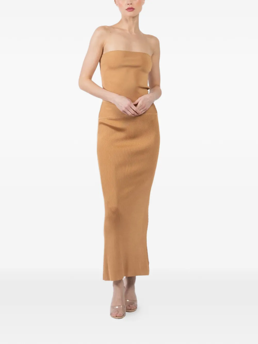 La Galpa Classic Malagueta geribbelde rok - Beige