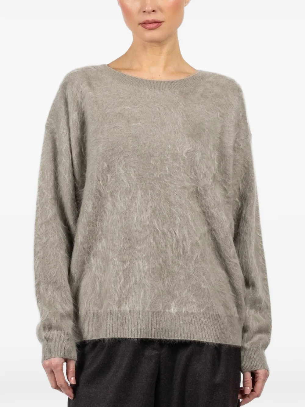 Iris Von Arnim Sylvan round-neck sweater - Grigio
