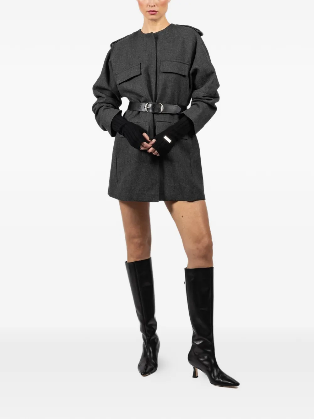 Margaux Lonnberg Lisa ribbed gloves - Zwart