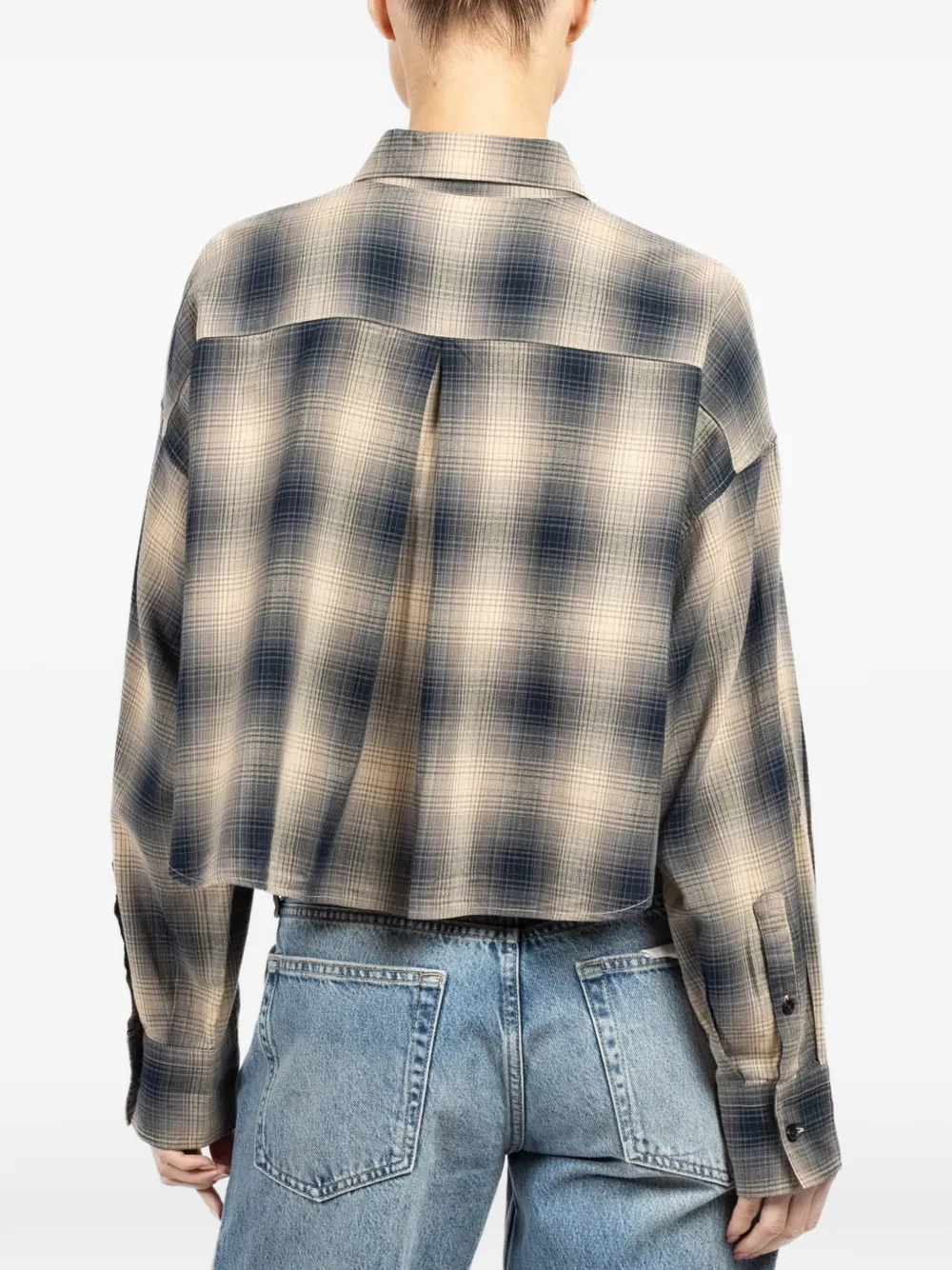 rag & bone Geruite cropped blouse Beige