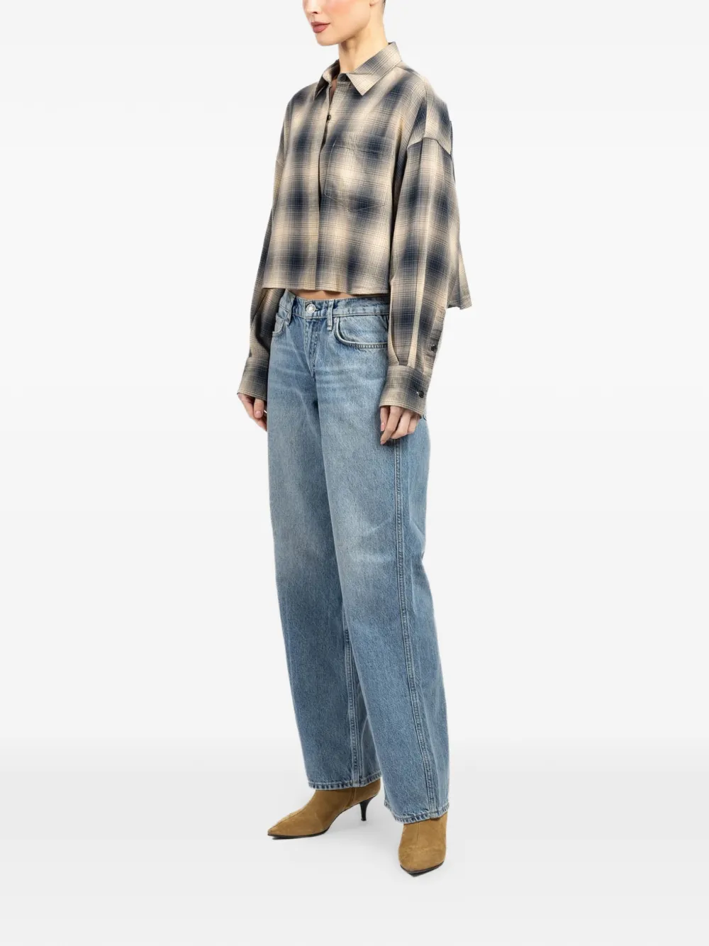  Rag & Bone Plaid-pattern Cropped Shirt - Neutrals 
