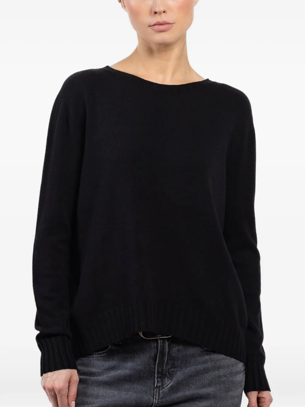 KONTATTO rear-split sweater - Schwarz