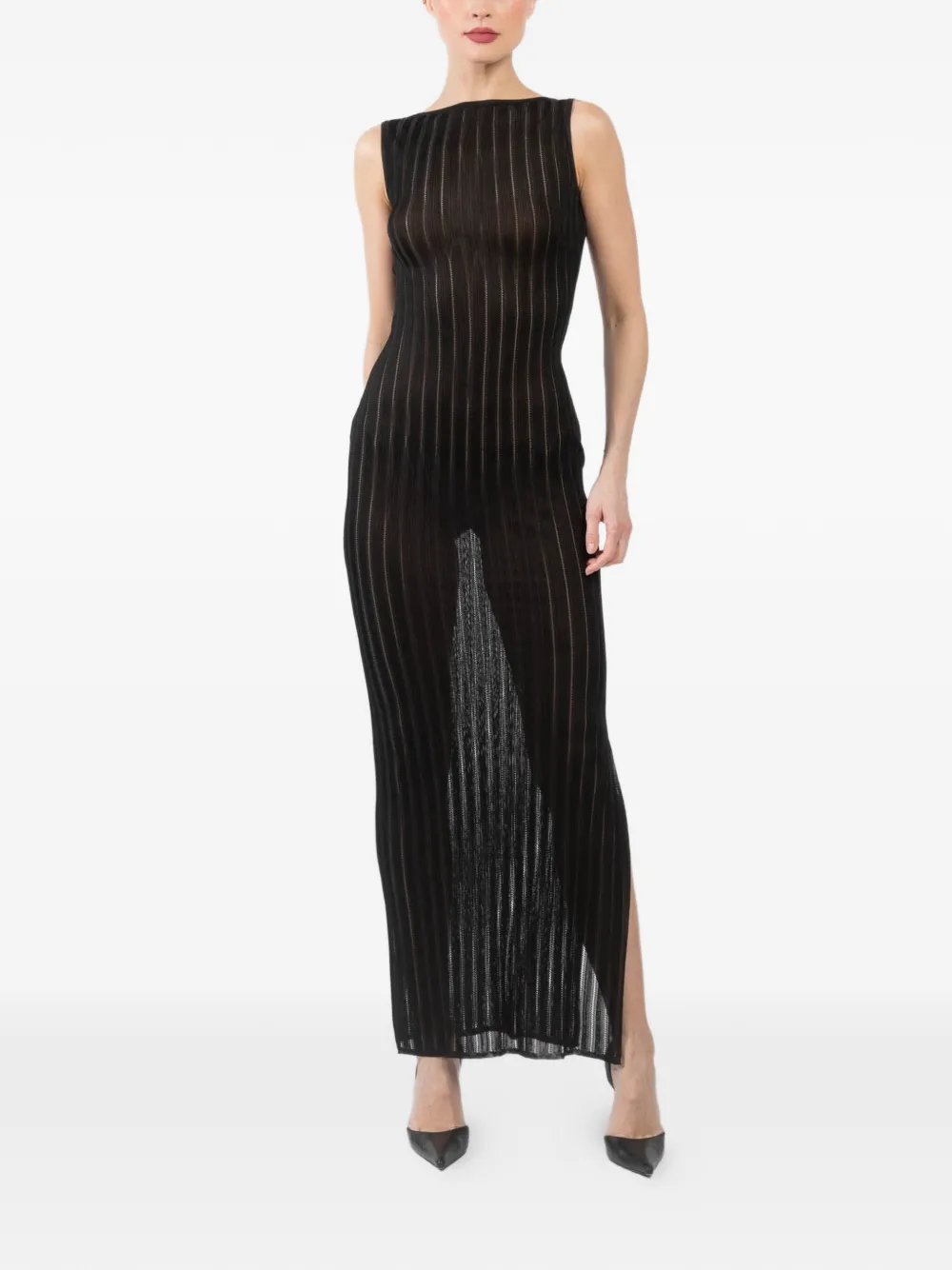 La Galpa Reaper Bare split maxi dress - Nero