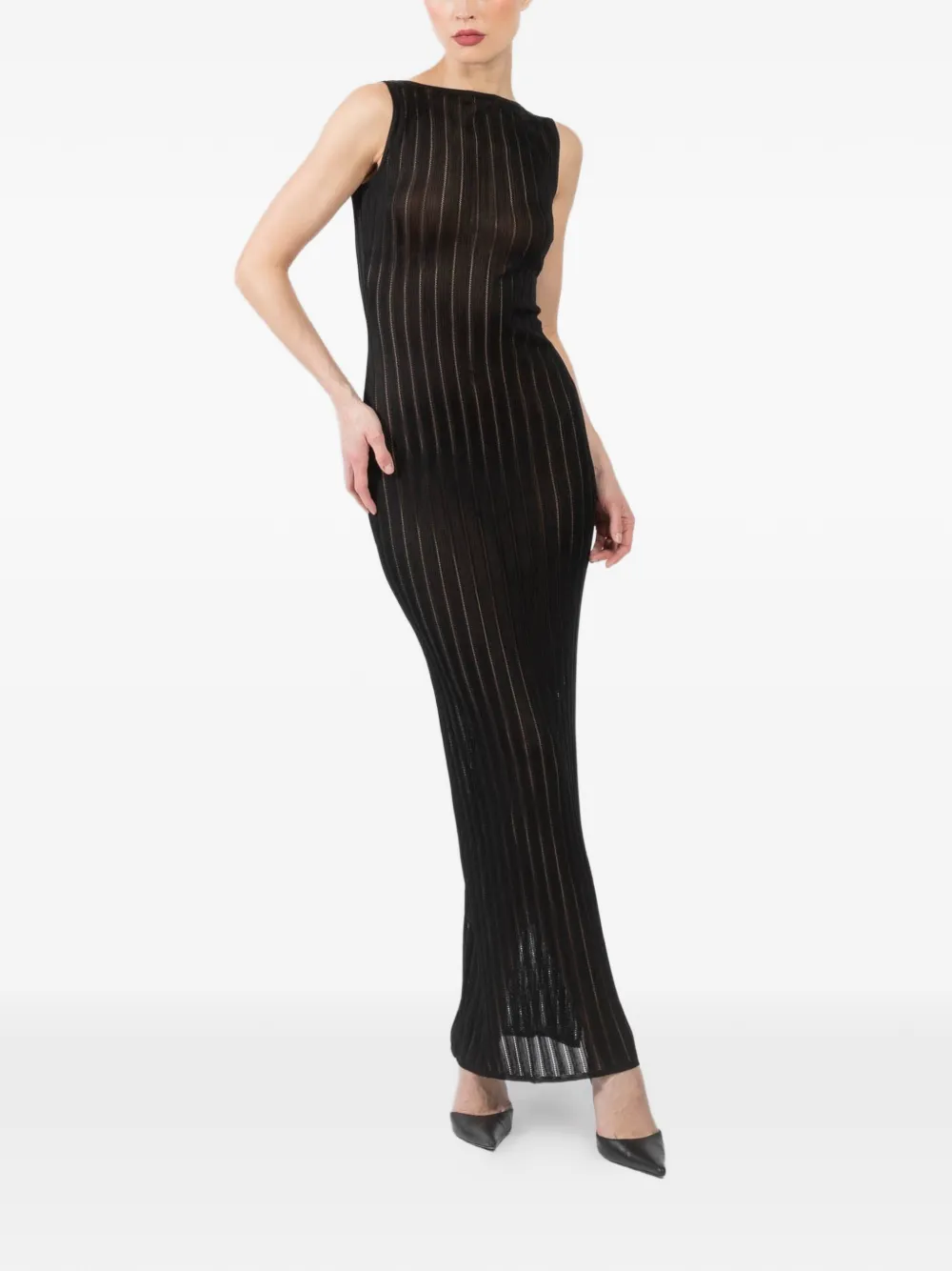 La Galpa Reaper Bare split maxi dress - Zwart
