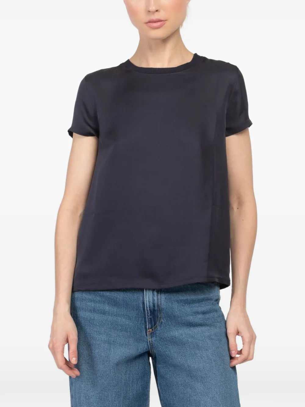 PATRICK ASSARAF short-sleeve silk T-shirt - Blau